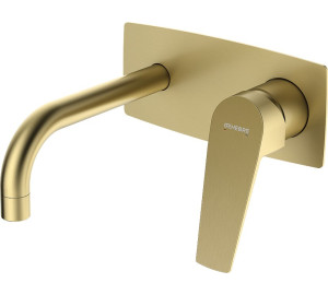 MONOMANDO DE LAVABO EMPOTRADO CA?O 16 CM BRUSHED PVD GOLD KL